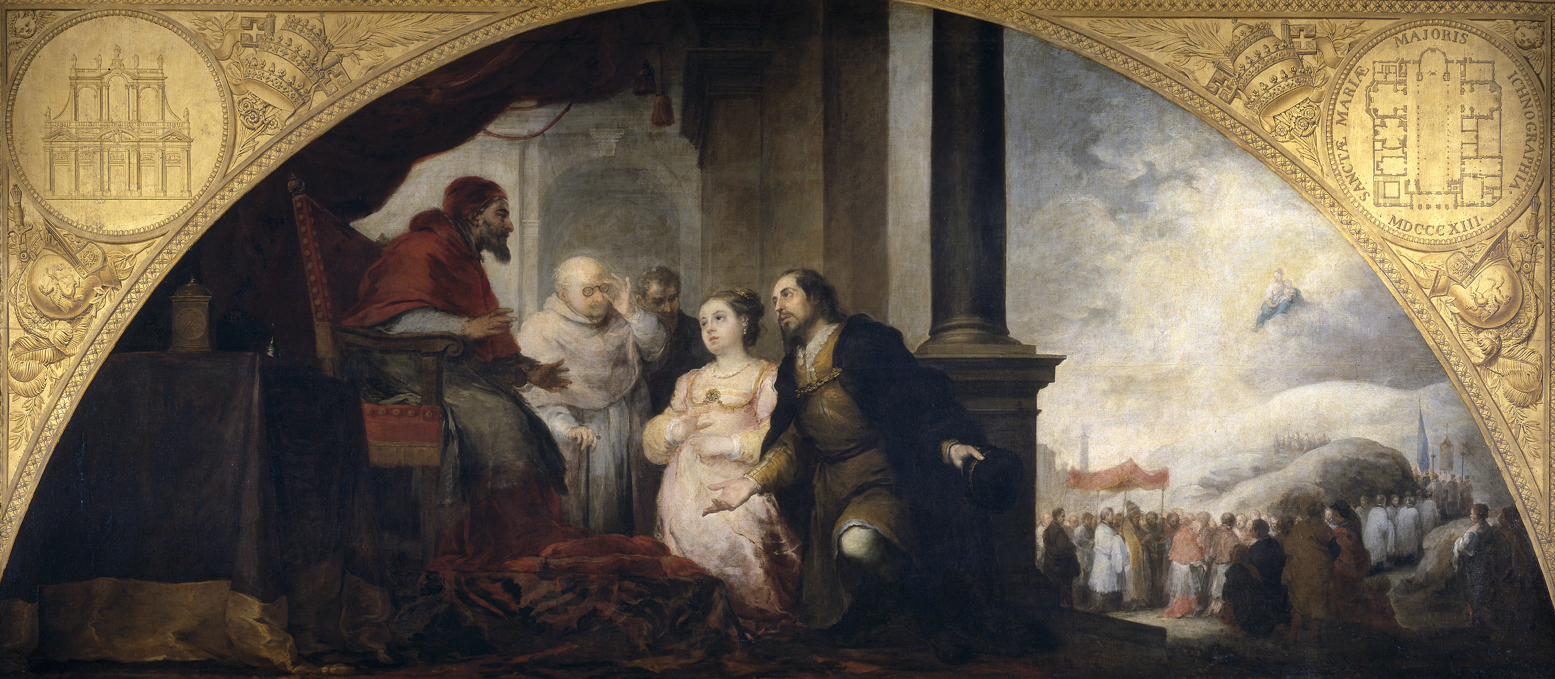 Bartolomé Esteban Murillo, The Foundation of Santa Maria Maggiore in Rome. The Patrician recounts his Dream to the Pope