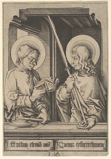 Israhel van Meckenem, Saints Matthias and Judas Thaddaeus, from "The Apostles"