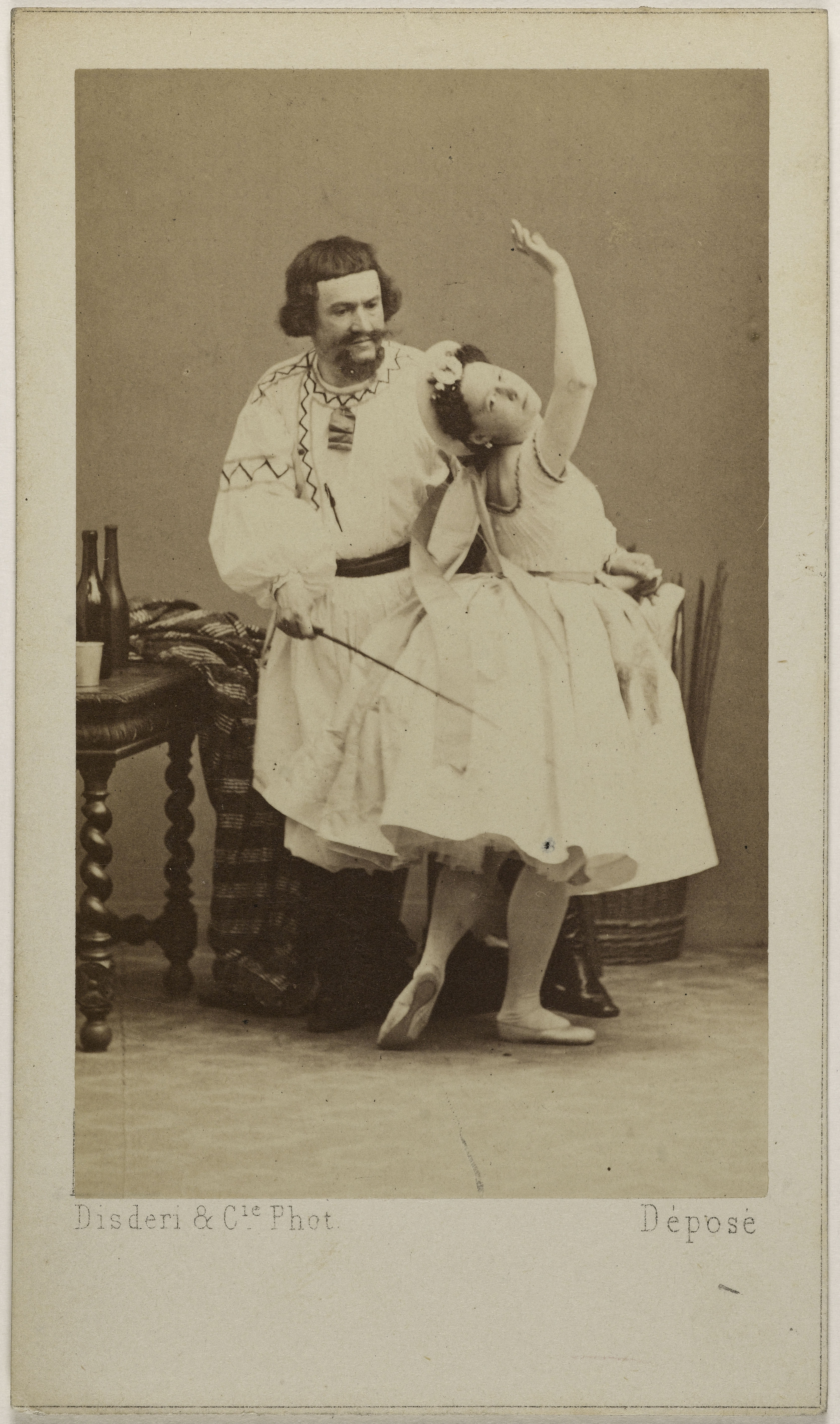 André-Adolphe-Eugène Disdéri, Portrait de Berthier, (danseur) et de Zina Mérante (danseuse)