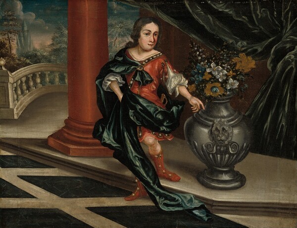 American 18th Century, Young Man on a Terrace