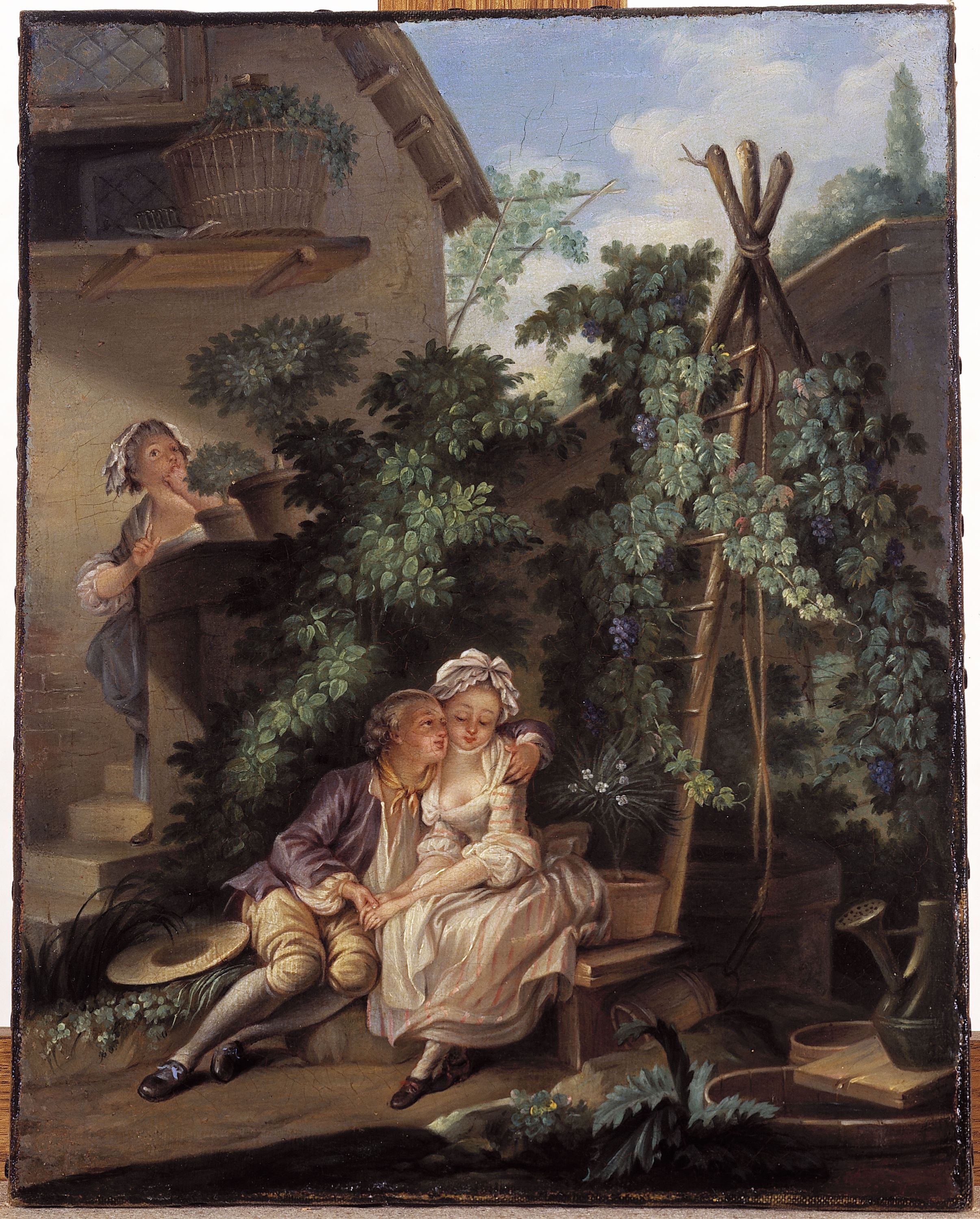 Ecole française, Le Jardinier galant