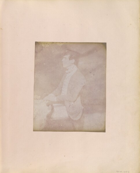Unknown, [Profile portrait of a Seated Man in Feathered Cap]