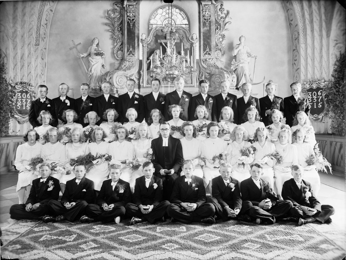 Skötsner-Edhlund, Konfirmander, Börstil parish, Uppland 1943