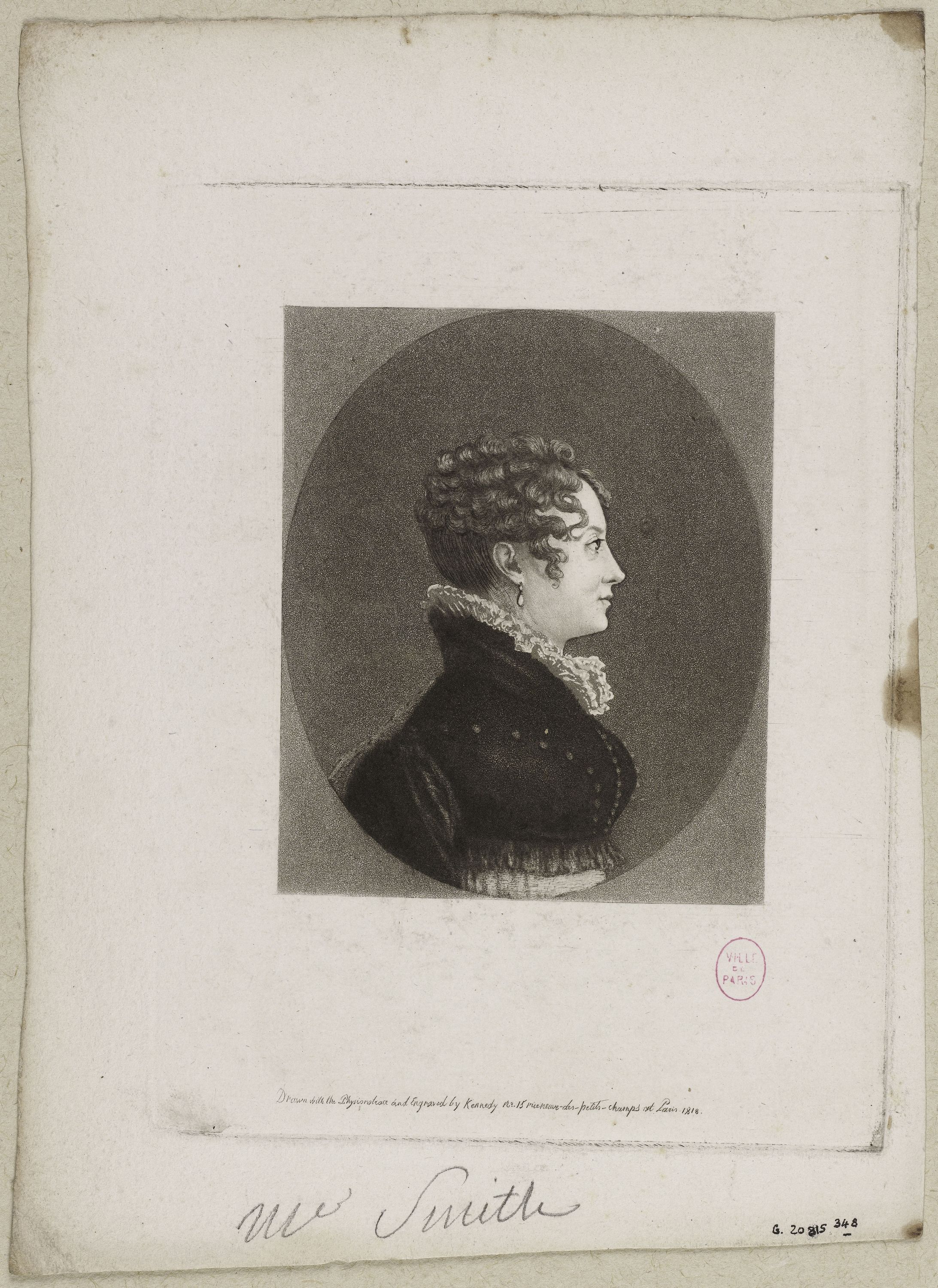 Edmé Quenedey, Portrait de Madame Smith