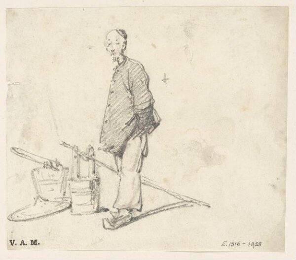 George Chinnery, An elderly Chinese man with baskets