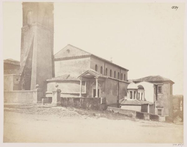 Parker, John Henry, Church of S. Agnes f.m., with the Porch of the twelfth century, the Apse, A.D. 626, and the Campanile.