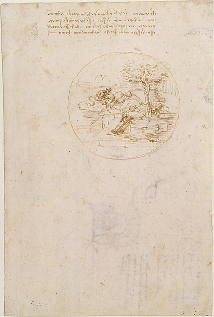 Leonardo da Vinci, Allegory on the Fidelity of the Lizard (recto); Design for a Stage Setting (verso)