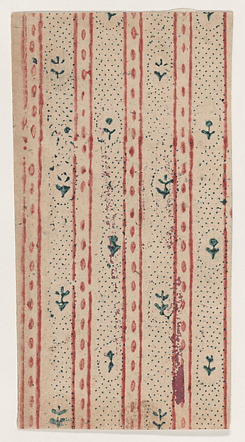 Anonymous, Sheet with overall stripe and dot pattern
