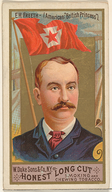 W. Duke, Sons & Co., E.H. Freeth, from the Sea Captains series (N127) issued by Duke Sons & Co. to promote Honest Long Cut Tobacco