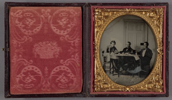 Unknown, [Portrait of Three Seated Men at a Desk, Turin, New York]