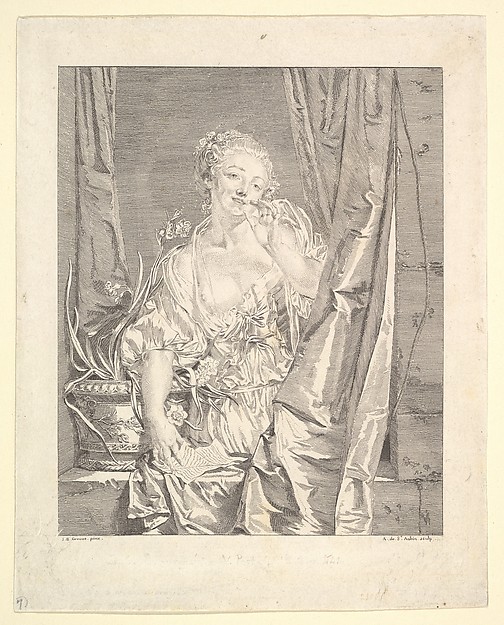 Augustin de Saint-Aubin, Le Baiser Envoyé (Blowing a Kiss)