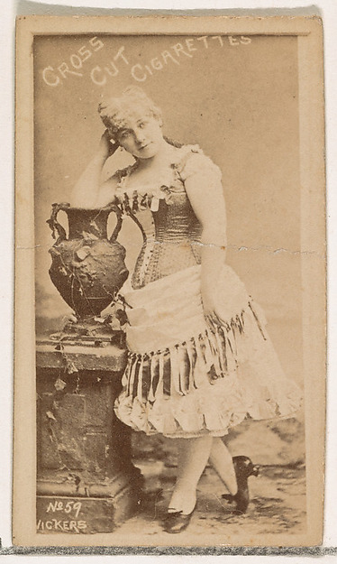 W. Duke, Sons & Co., Card Number 59, Vickers, from the Actors and Actresses series (N145-1) issued by Duke Sons & Co. to promote Cross Cut Cigarettes