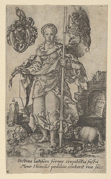 Heinrich Aldegrever, Modesty, from The Virtues