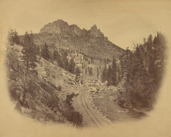 William Henry Jackson, [Mountain Pass with Railroad Tracks]