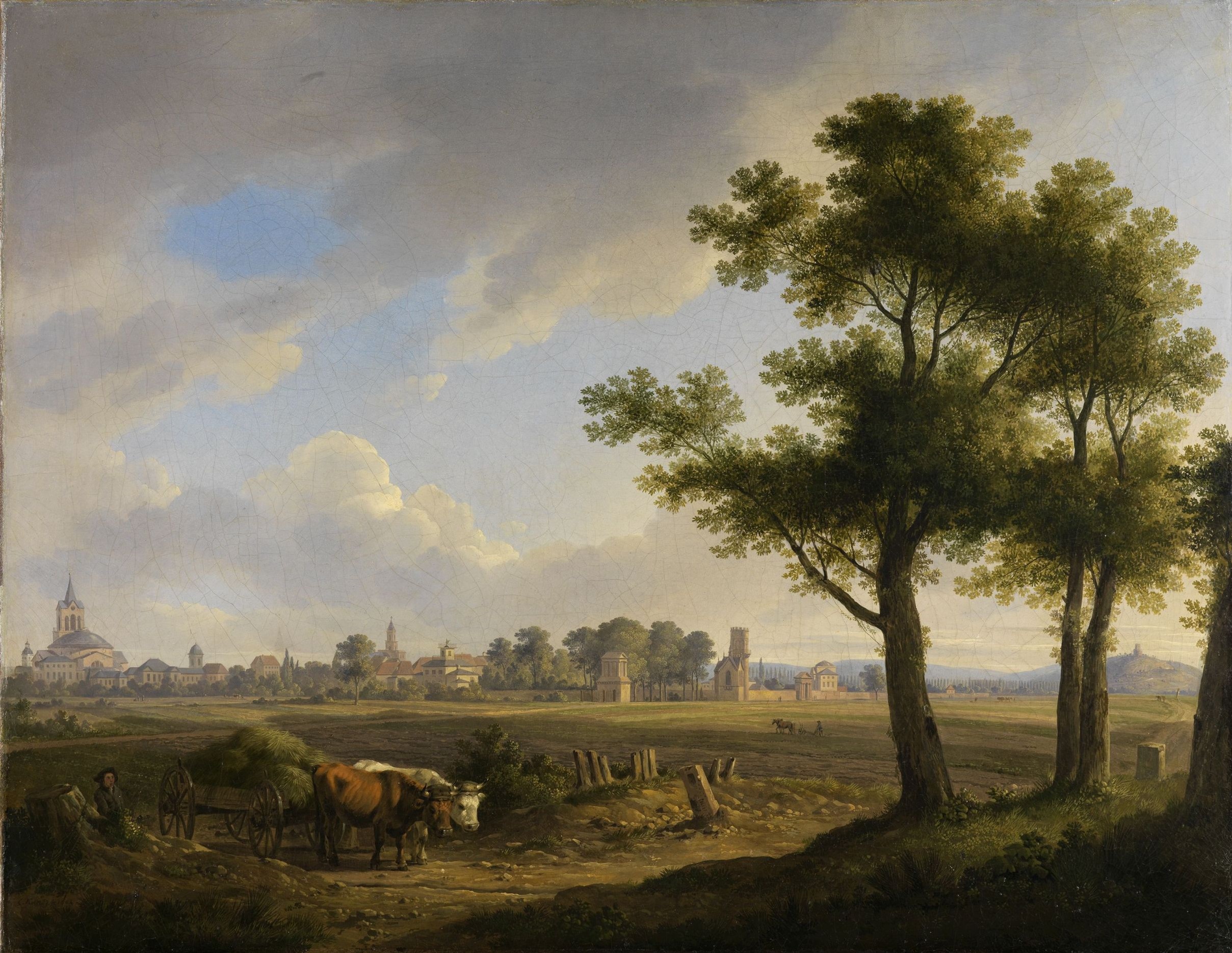 Carl Kuntz, "Blick auf Karlsruhe von Süden aus"