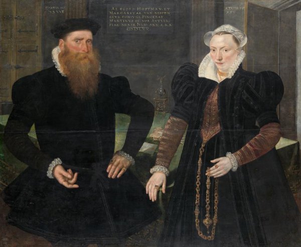 Maerten de Vos, Portrait of Gillis Hooftman, Shipowner, and his Wife Margaretha van Nispen (Gilles van Eichelenberg, called Hoffman)