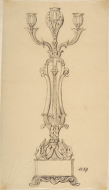 Anonymous, French, 19th century, Design for a Candelabra