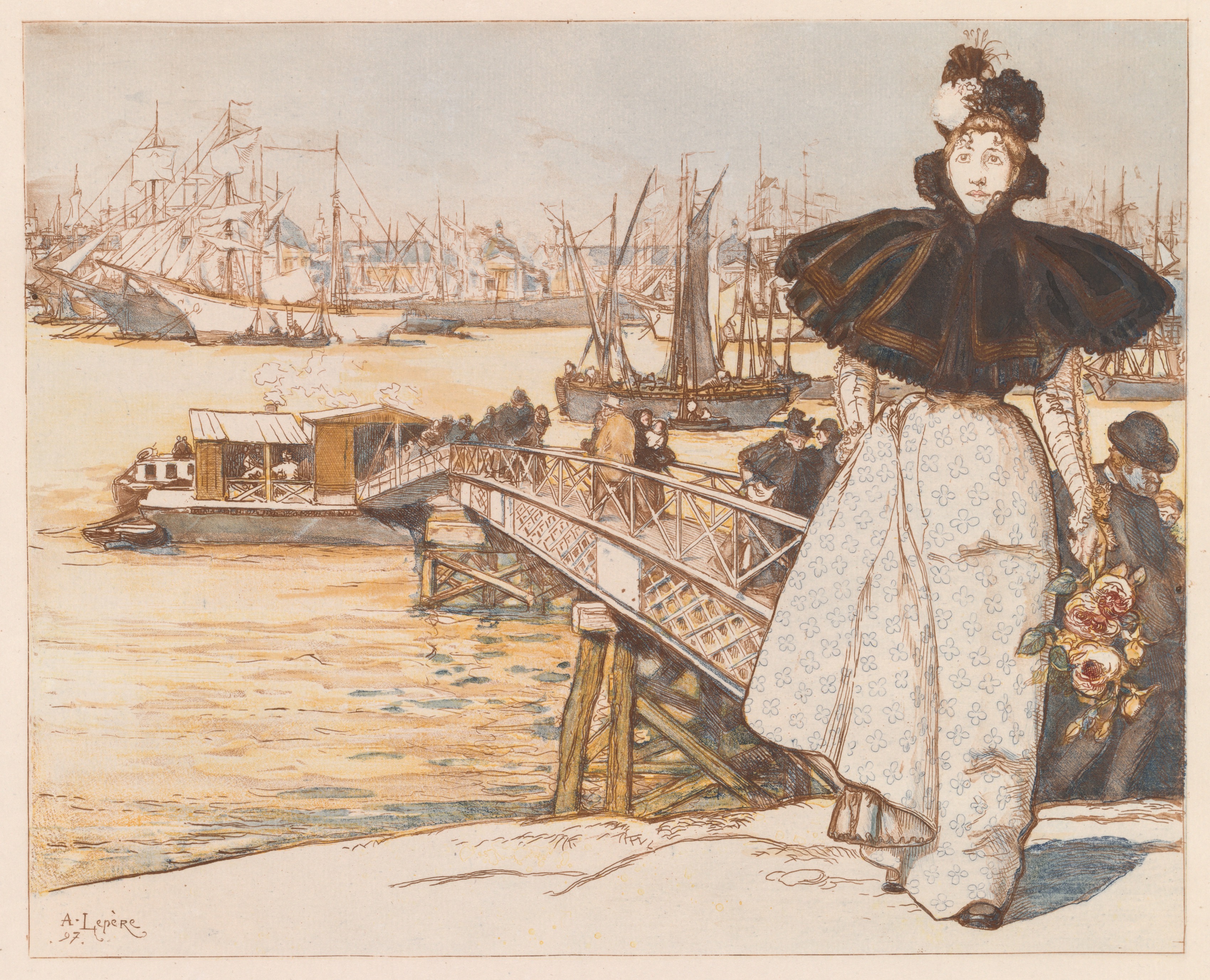 Auguste Louis Lepère, Pier on the Garonne, Bordeaux (Embarcadère sur la Garonne, Bordeaux)