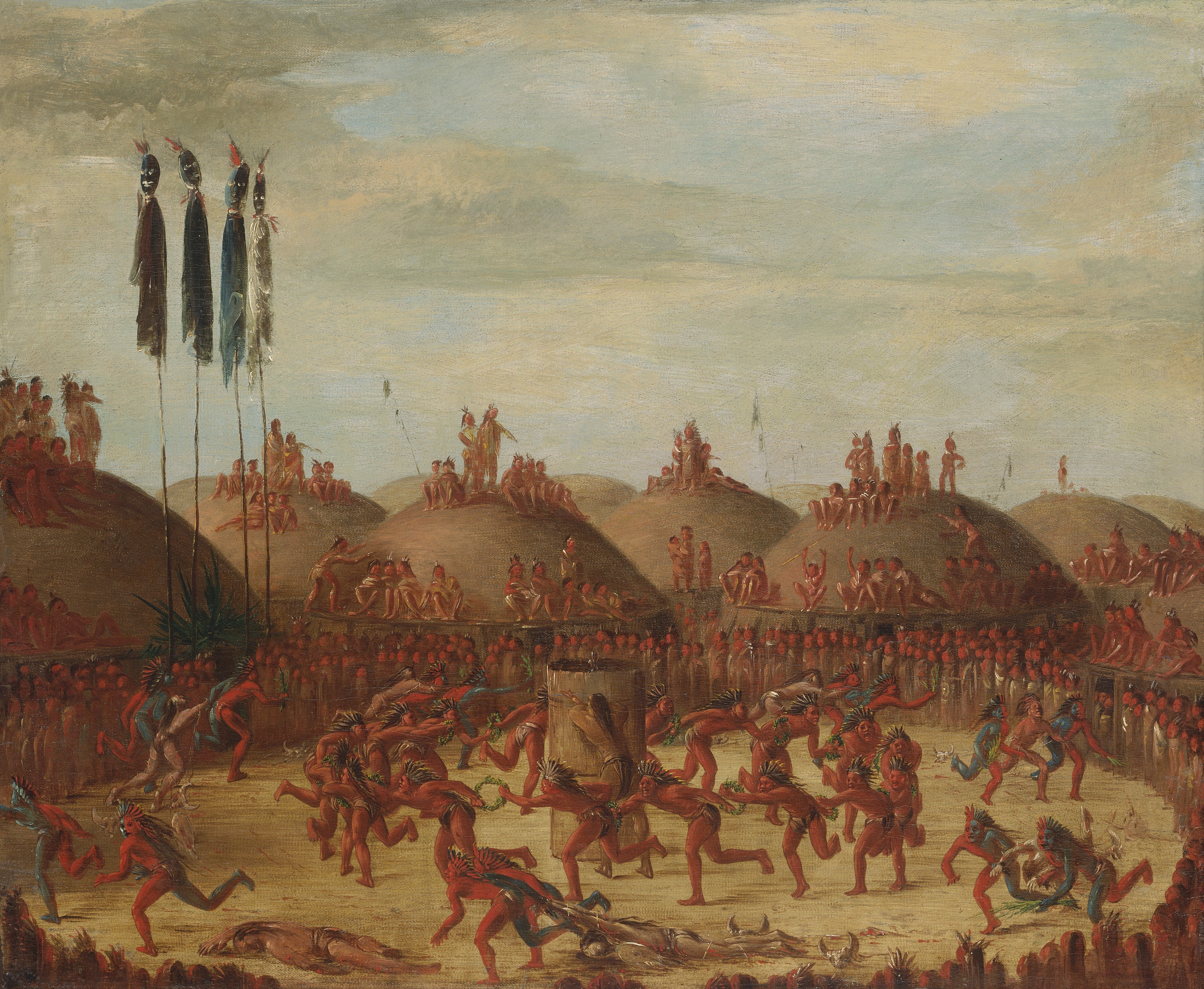George Catlin, The Last Race, Mandan O-kee-pa Ceremony