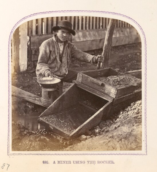 Thomas Houseworth, A Miner Using the Rocker
