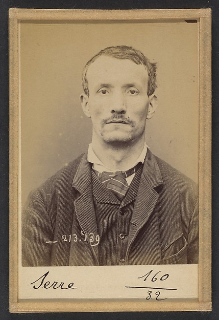 Alphonse Bertillon, Serre. Auguste. 37 ans, né à Anonnay (Ardêche) le 13/10/56. Mégissier. Anarchiste. 20/1/94.