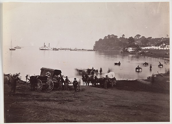 Timothy H. O'Sullivan, [Distant View of Landing, Belle Plain, Virginia]