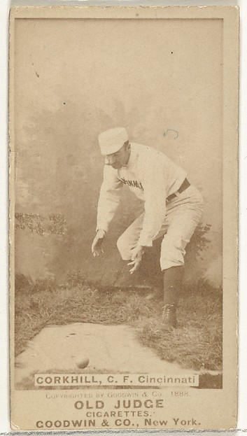 Goodwin & Company, John Stewart "Pop" Corkhill, Center Field, Cincinnati, from the Old Judge series (N172) for Old Judge Cigarettes