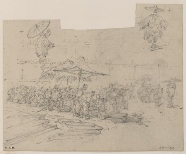 George Chinnery, Sketch of a market, Macau