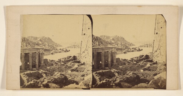 Francis Frith, [Ruins with carved figure on right wall]