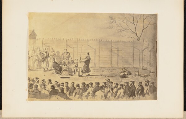Felice Beato, [Photographic Copy of a Drawing of a Japanese Man About to Be Beheaded by Charles Wirgman]