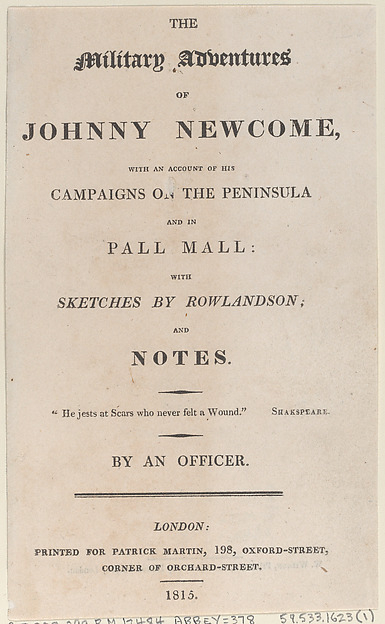Thomas Rowlandson, Title page