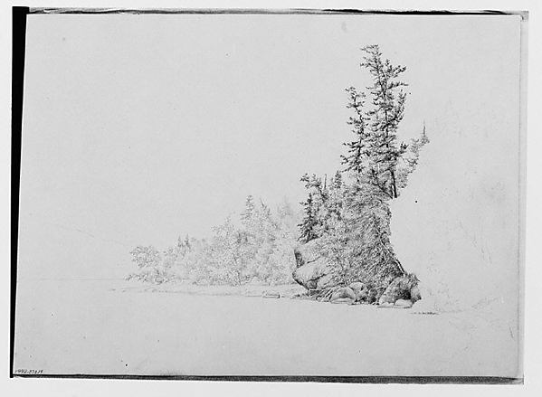 Thomas Hewes Hinckley, Lake or River Bank Bordered by Trees (from Sketchbook)