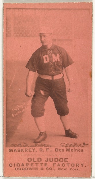 Goodwin & Company, Samuel Leech Maskrey, Right Field, Des Moines Prohibitionists, from the Old Judge series (N172) for Old Judge Cigarettes