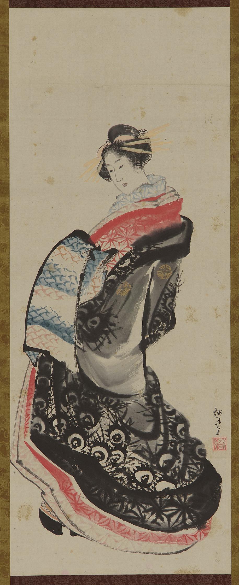 Katsushika Hokusai, A courtesan standing