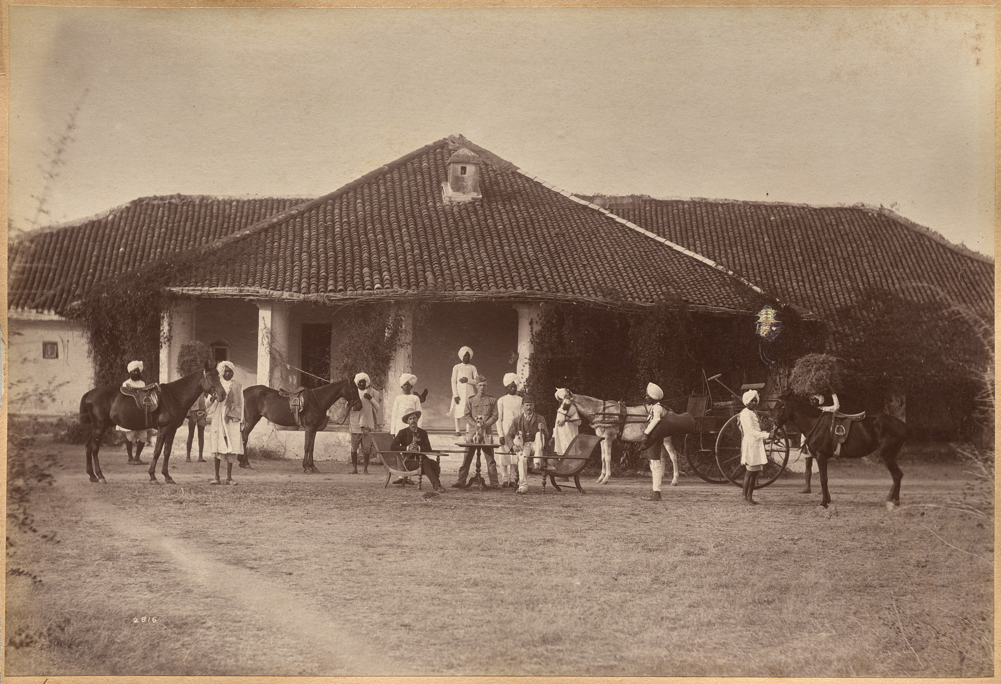 Raja Deen Dayal, Dr. Morris and party, Jhansi (recto)