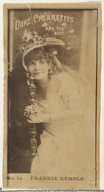 W. Duke, Sons & Co., Card Number 34, Frankie Kemble, from the Actors and Actresses series (N145-6) issued by Duke Sons & Co. to promote Duke Cigarettes