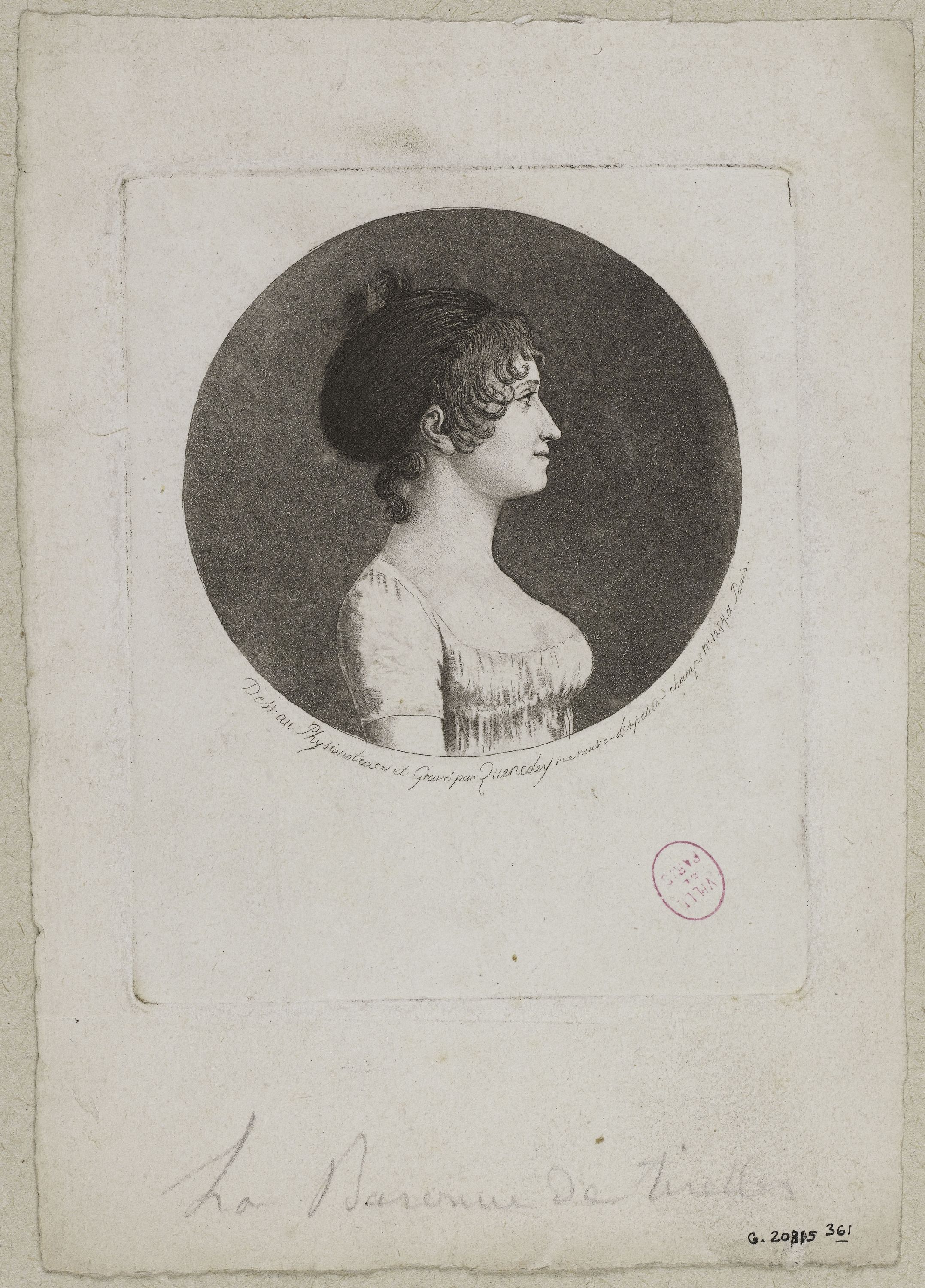 Edmé Quenedey, Portrait de Madame Thircks, Baronne de Tirelles