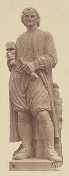 Édouard Baldus, ["Puget", Statue by Antoine Etex, Decoration of the Louvre, Paris]