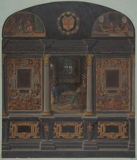Jules-Edmond-Charles Lachaise, Design for painted wall decoration in the Château de Lude, Sarthe
