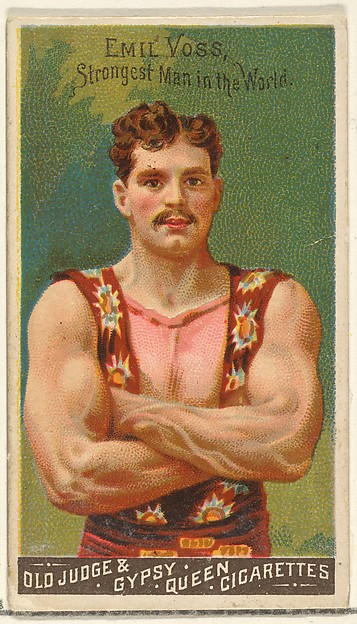 Goodwin & Company, Emil Voss, Strongest Man in the World, from the Goodwin Champion series for Old Judge and Gypsy Queen Cigarettes
