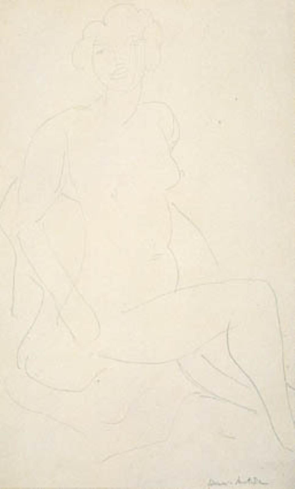 Henri Matisse, Siddende kvindelig model, vendt mod højre