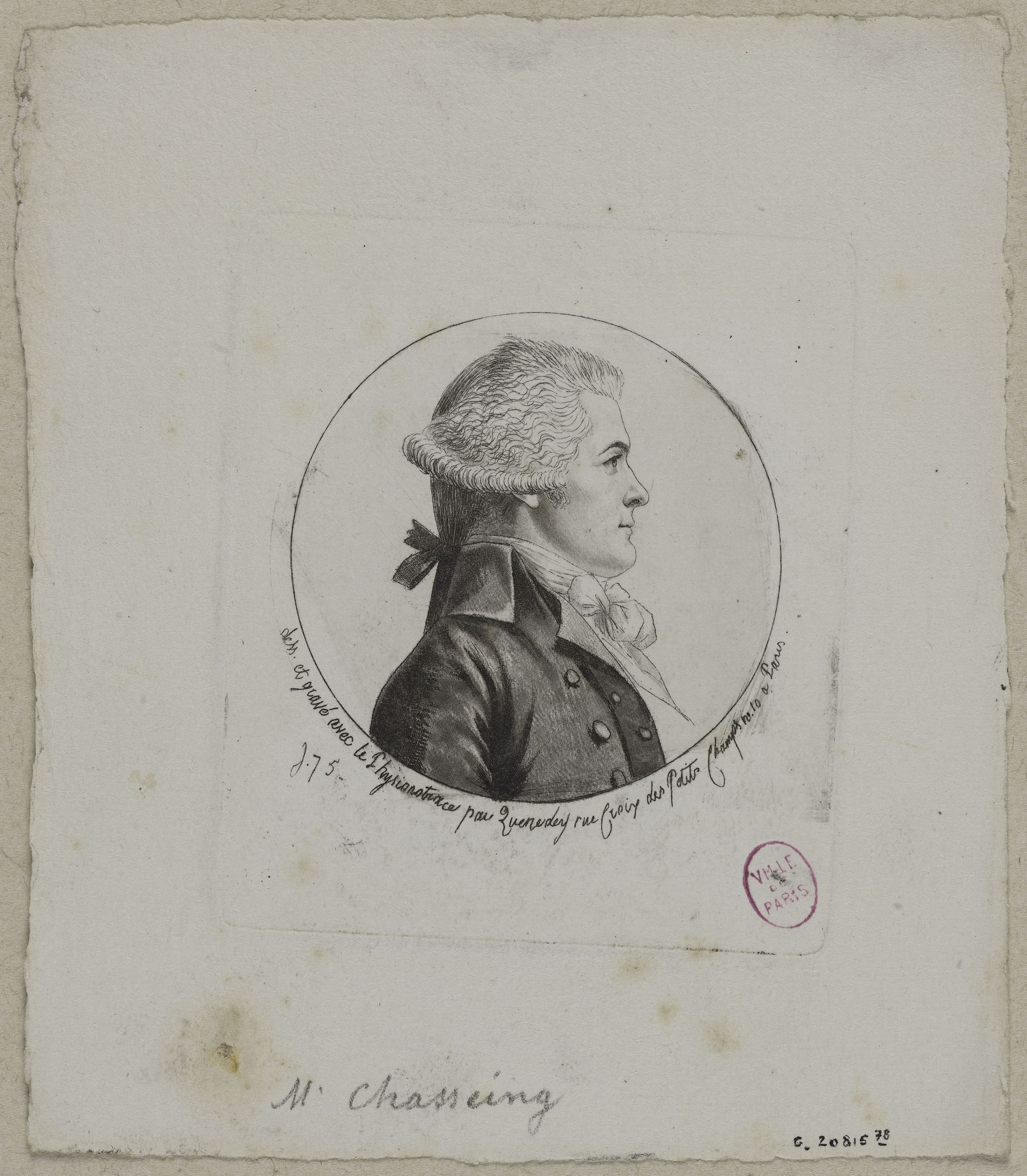 Edmé Quenedey, Portrait de Monsieur Chasseing