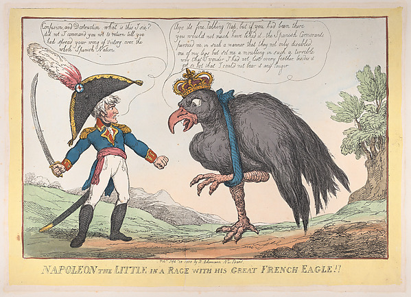 Thomas Rowlandson, Napoleon The Little in a Rage with His Great French Eagle!!