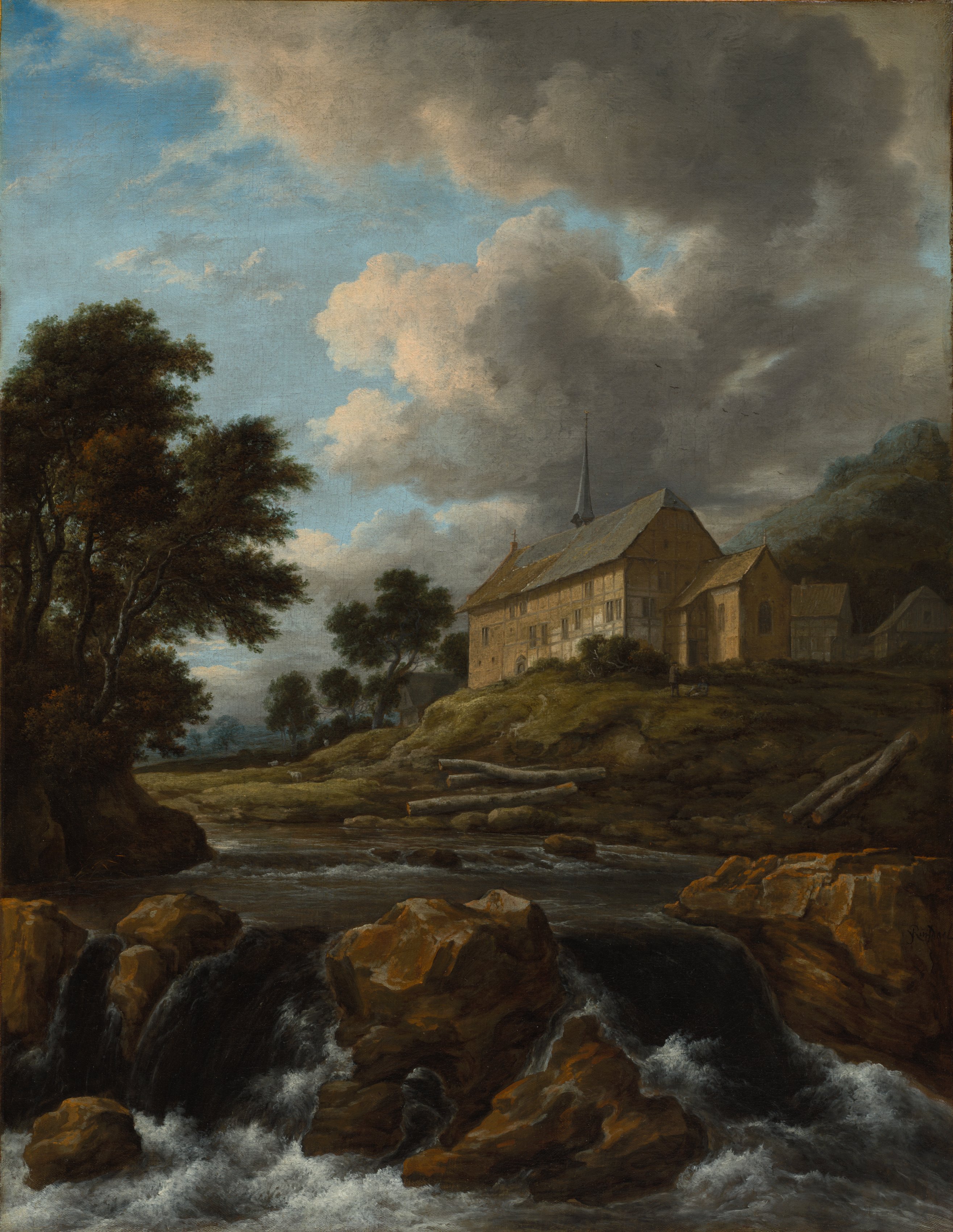 Jacob van Ruisdael, Landscape with a Church by a Torrent