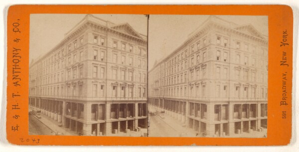 Peter F. Weil, One of the Great Day Goods Stores of New York. H.B. Claflin & Co. This building runs from Church Street to West Broadway...