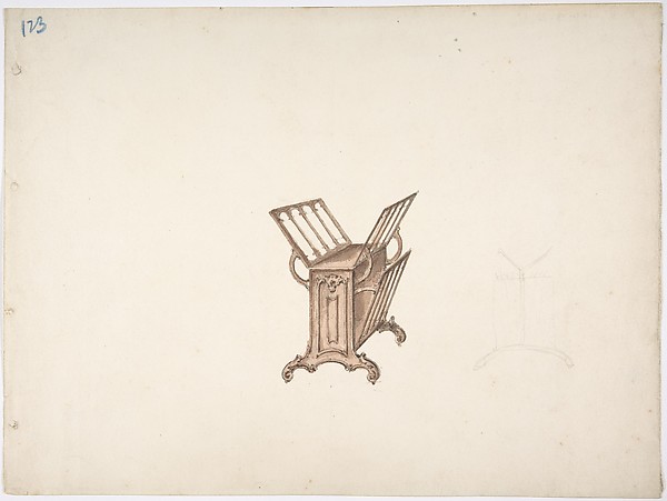 Anonymous, British, 19th century, Design for a Bookstand