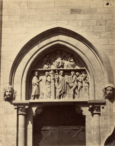 Charles Marville, [Door of Saint-Jean-Baptiste de Belleville]