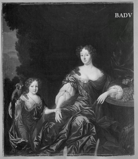 Michiel van Musscher, portrait of a lady with girl