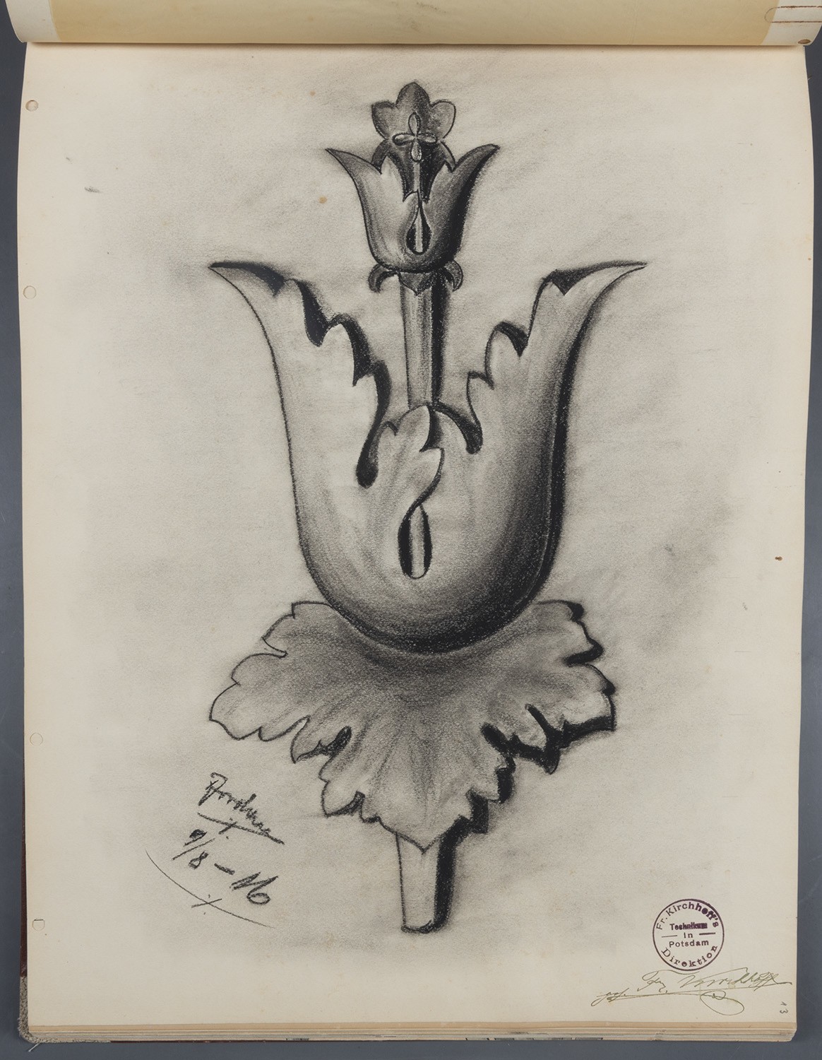 Franz Jordan (Potsdam-Babelsberg), Stilisierte Blüte
