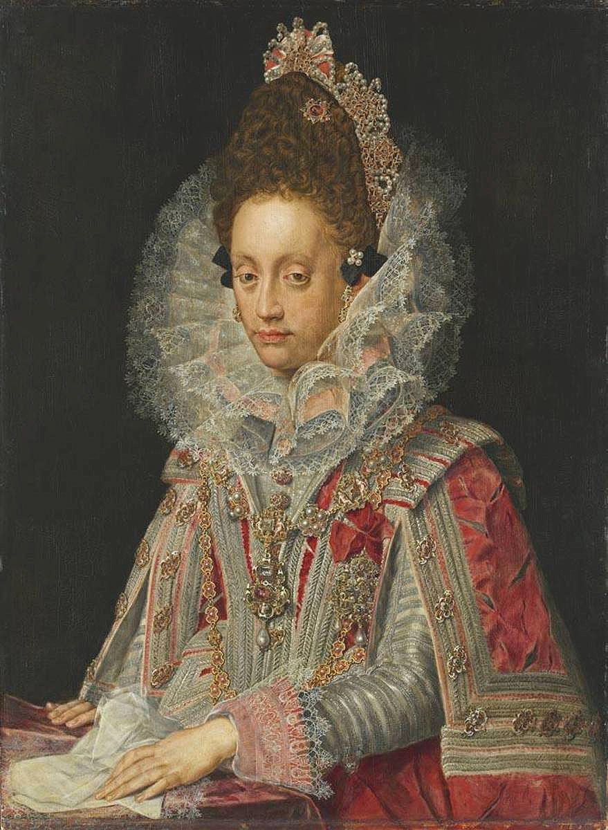 Peter Candid, Bildnis der Herzogin Magdalena von Bayern, Gemahlin Herzog Wolfgang Wilhelms von Pfalz-Neuburg, im Hochzeitsstaat (1597-1628)